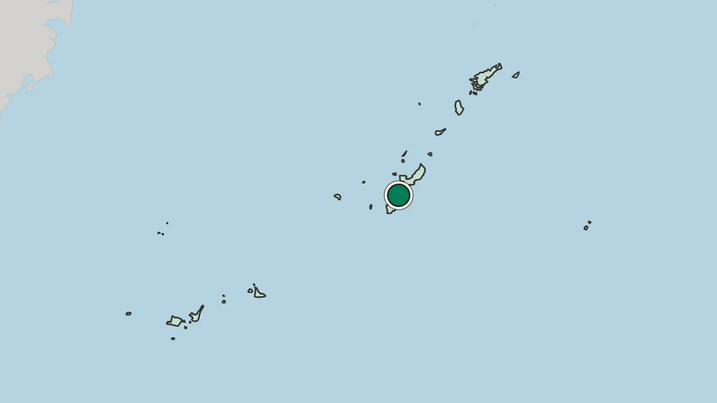 Map of Uruma in Japan