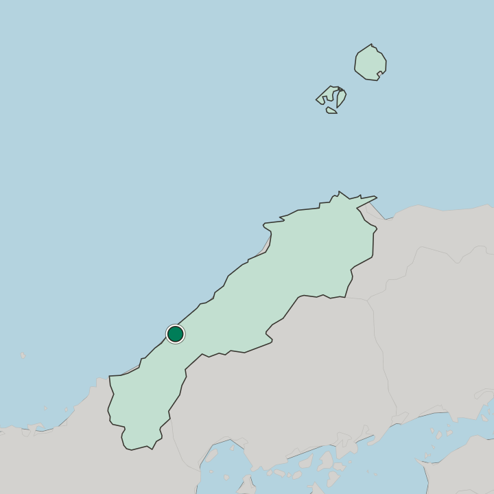 Map showing Hamada — In Shimane-ken