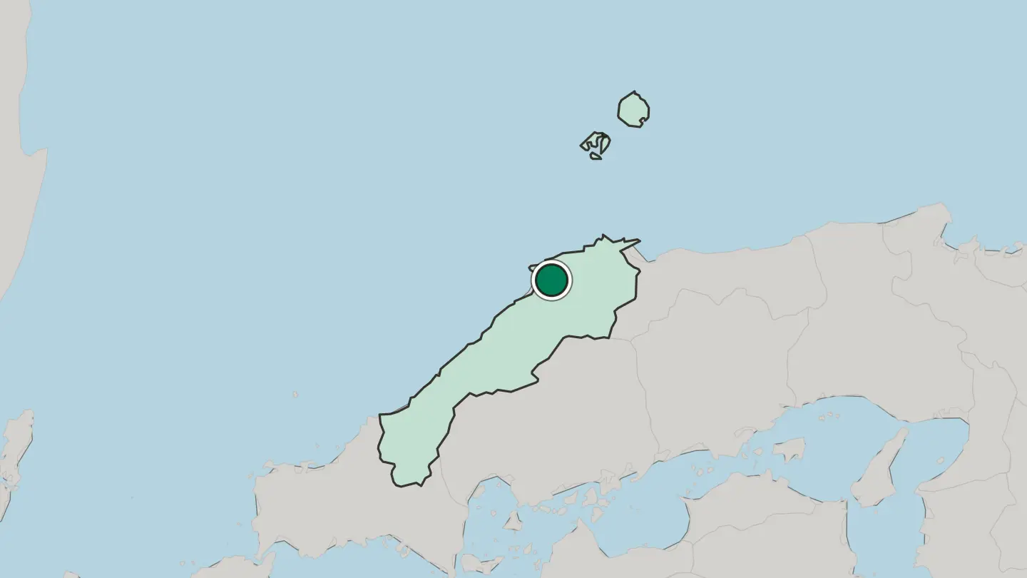 Map of Izumo in Japan
