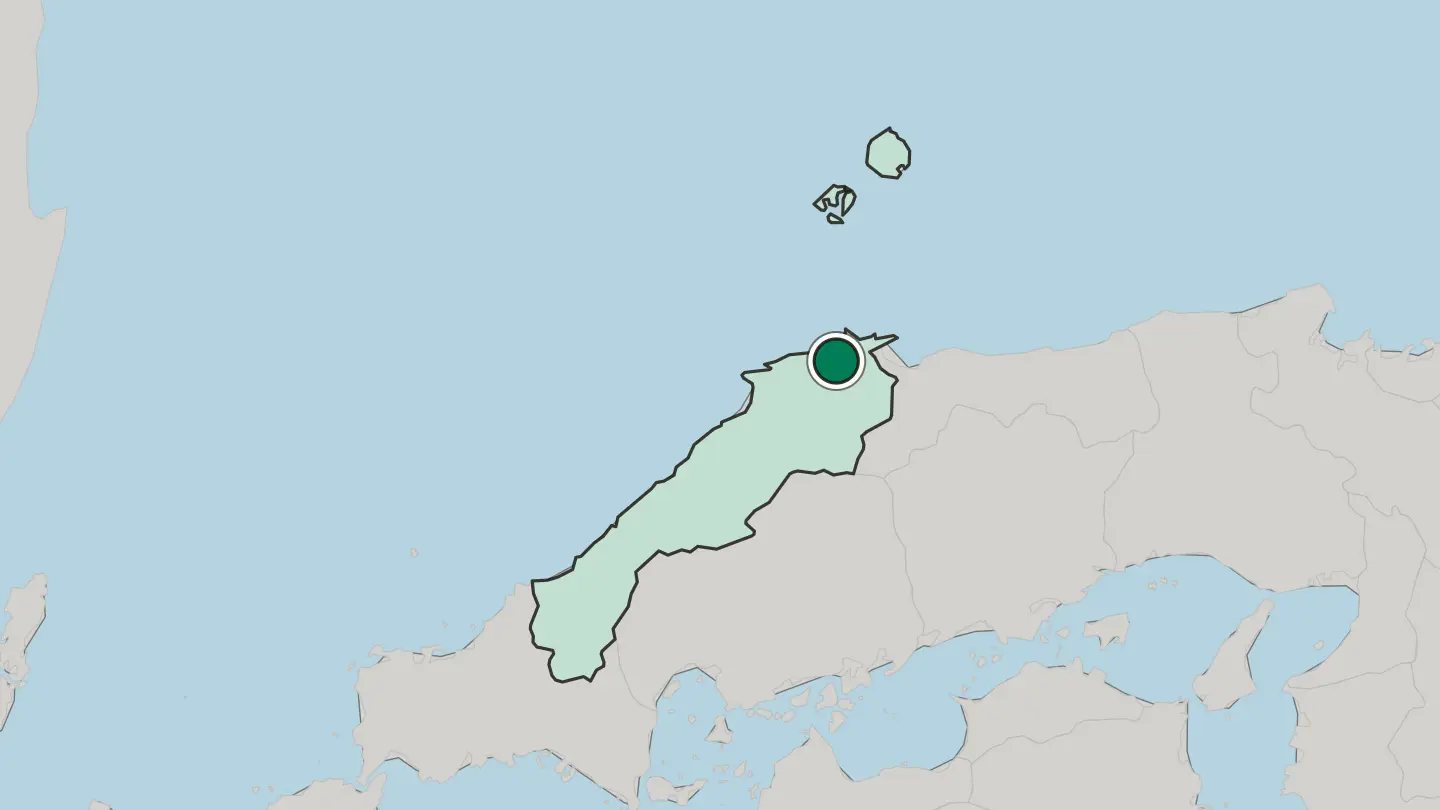 Map of Matsue in Japan