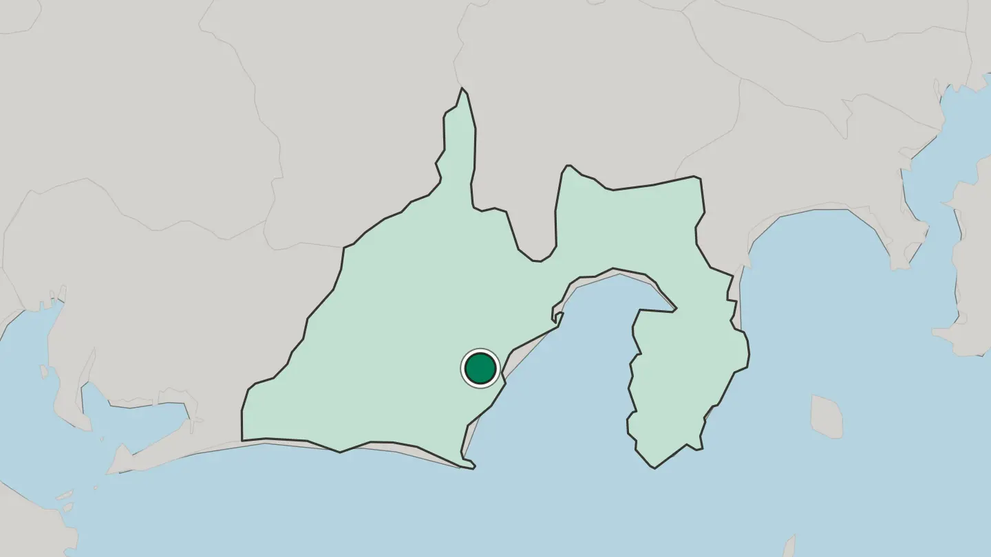 Map of Fujieda in Japan