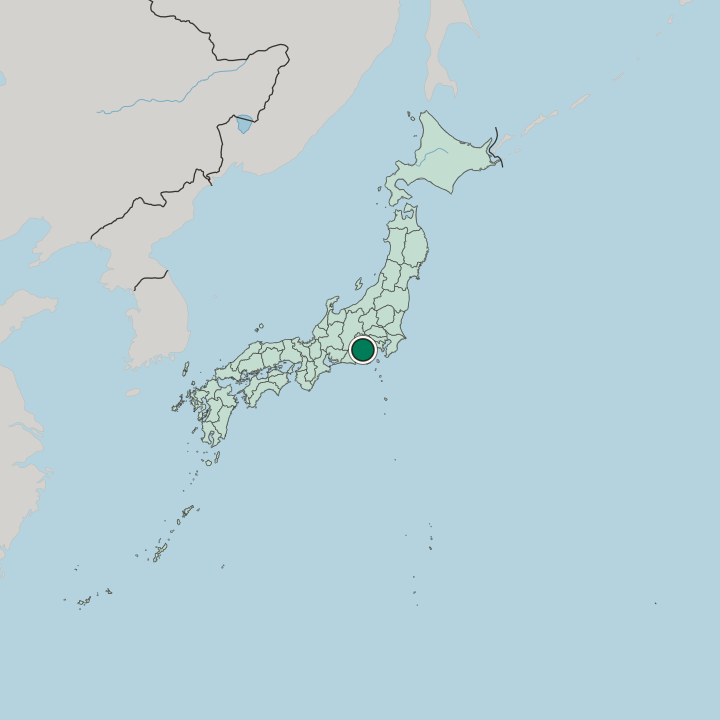 Map showing Fujinomiya — In Japan