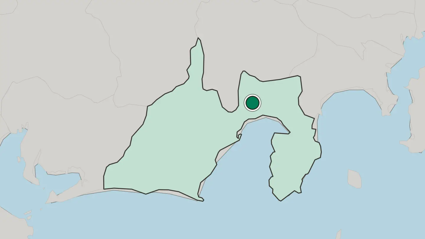 Map of Fujinomiya in Japan