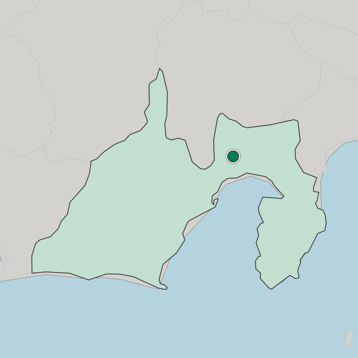 Map showing Fujinomiya — In Shizuoka