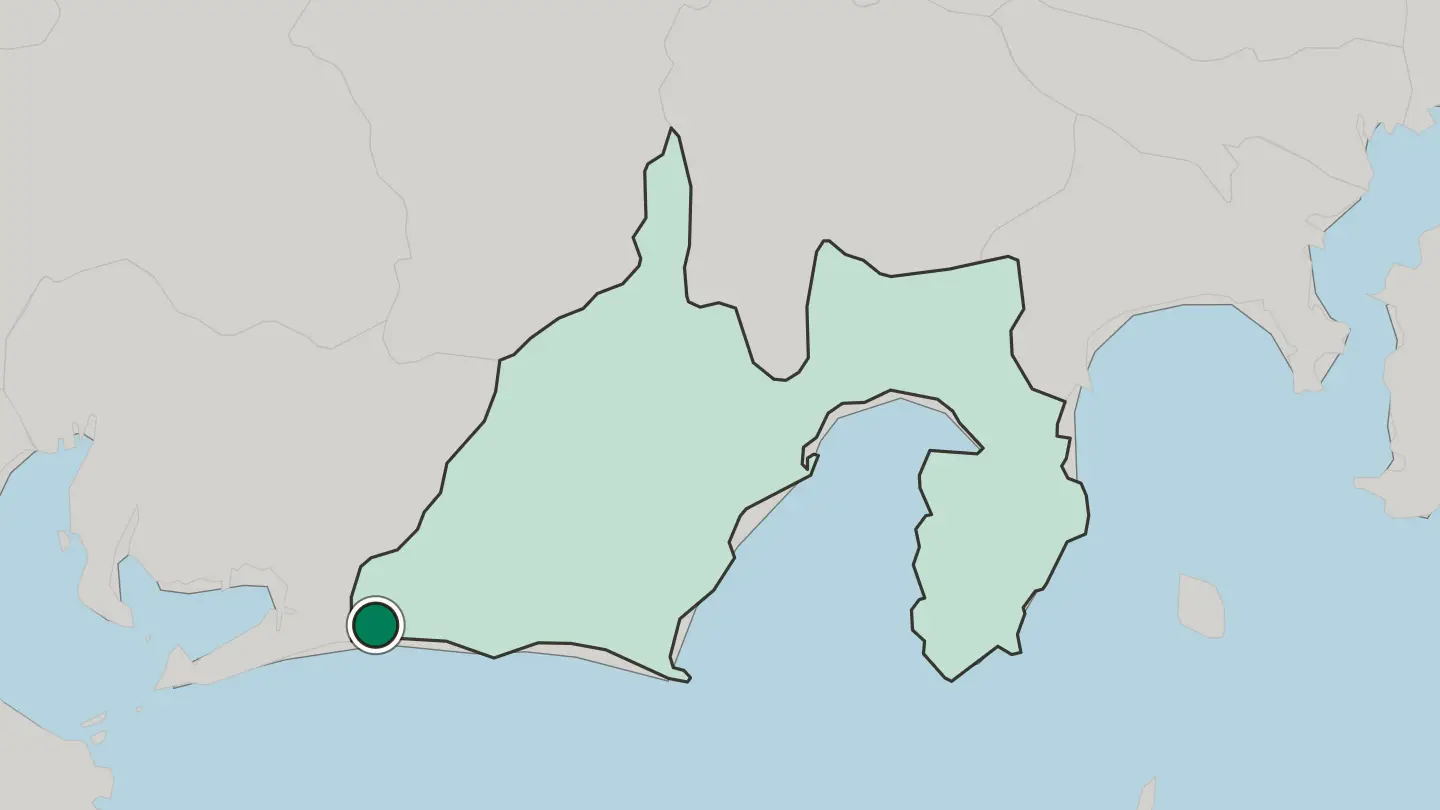 Map of Kosai in Japan