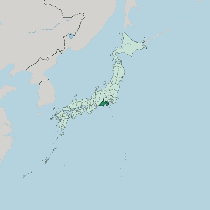 Map showing Shizuoka — In Japan