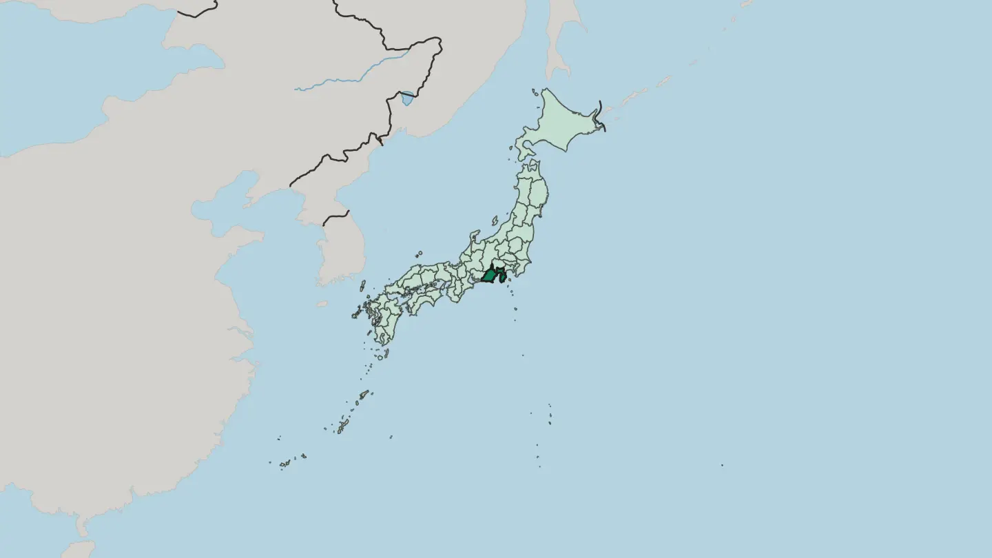 Map of Shizuoka in Japan