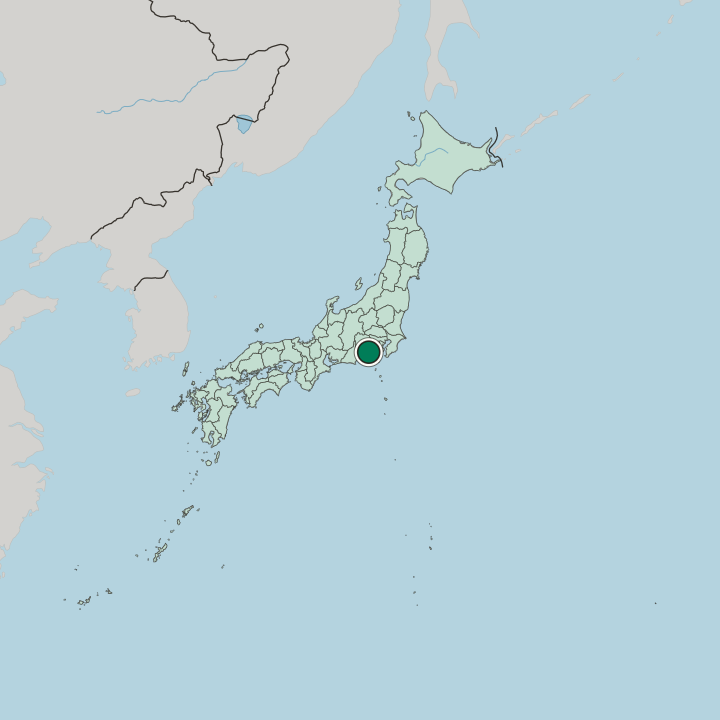 Map showing Mishima — In Japan