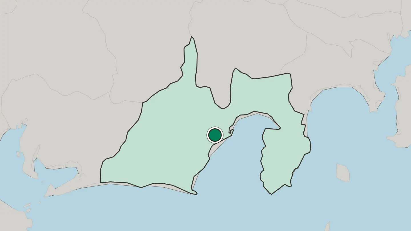 Map of Shizuoka in Japan