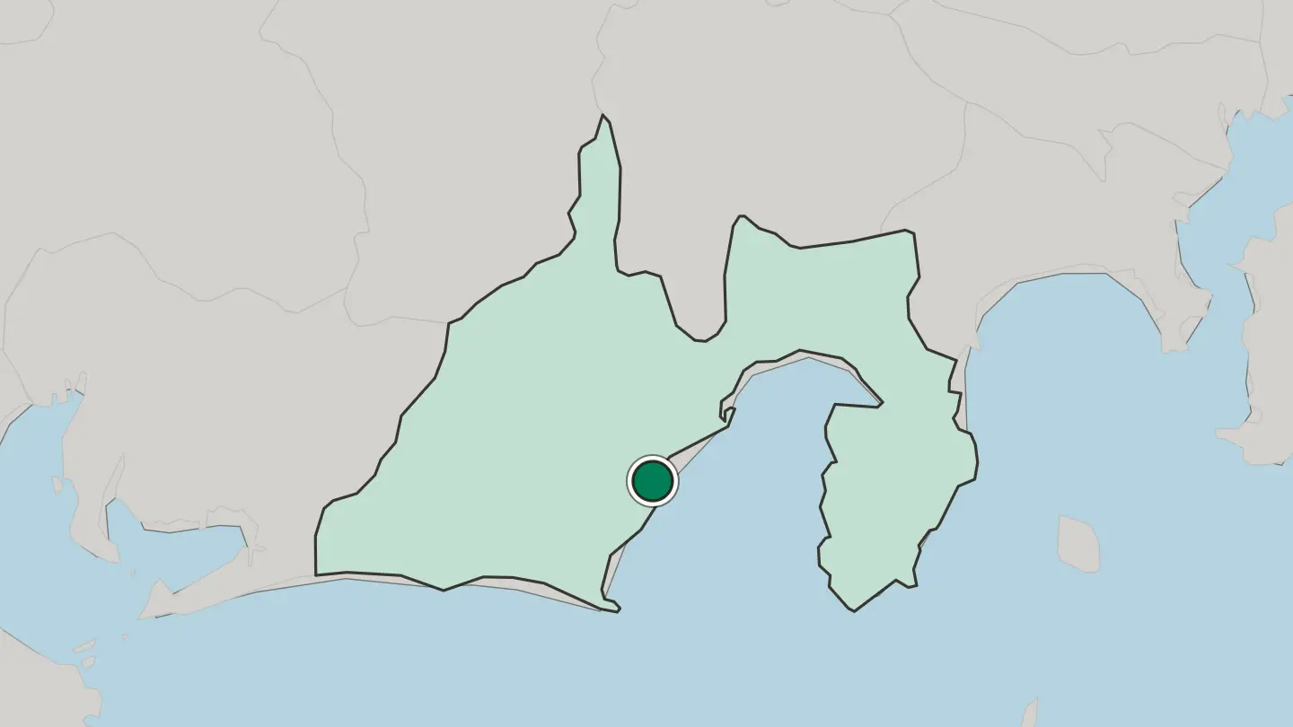 Map of Yaizu in Japan