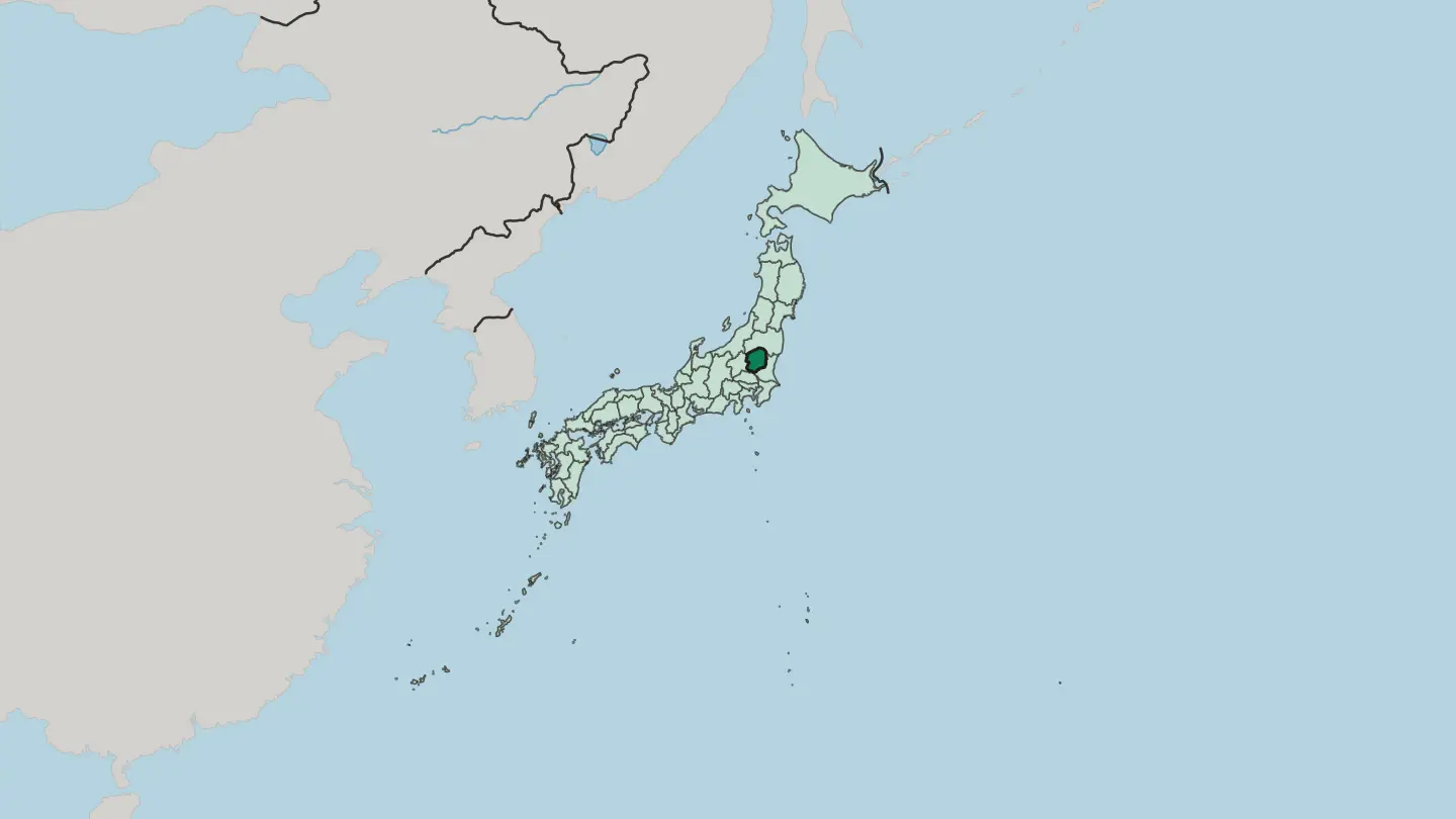 Map of Tochigi in Japan