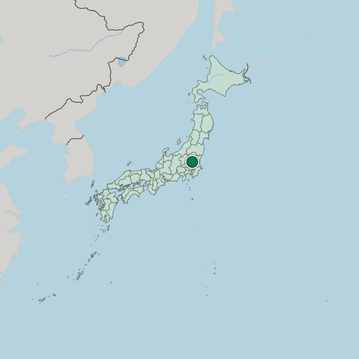 Map showing Oyama — In Japan