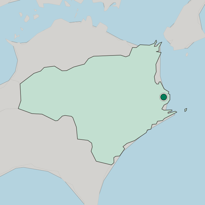 Map showing Anan — In Tokushima-ken