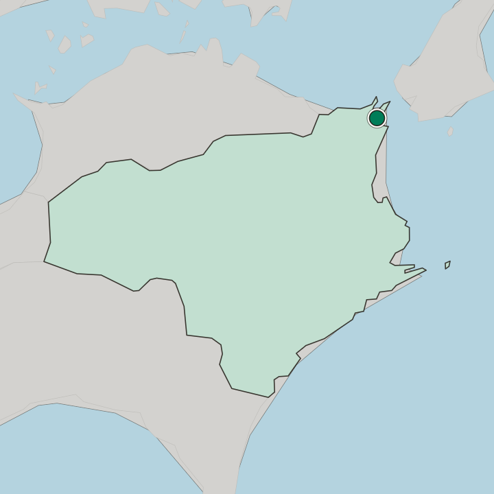 Map showing Narutochō-mitsuishi — In Tokushima-ken