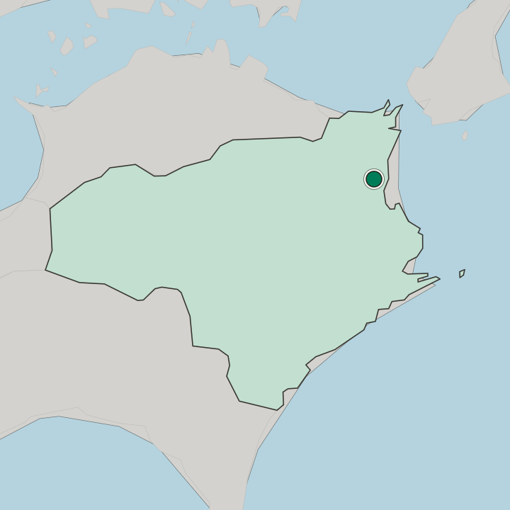 Map showing Tokushima — In Tokushima-ken