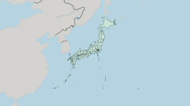 Map of Tokyo Prefecture in Japan