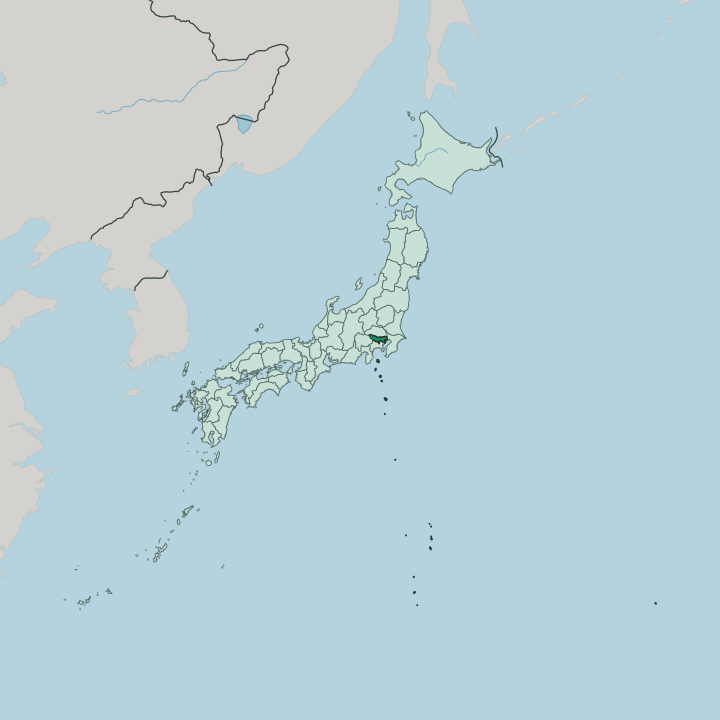 Map showing Tokyo Prefecture — In Japan