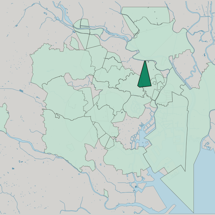 Map showing Nishinippori — In Tokyo