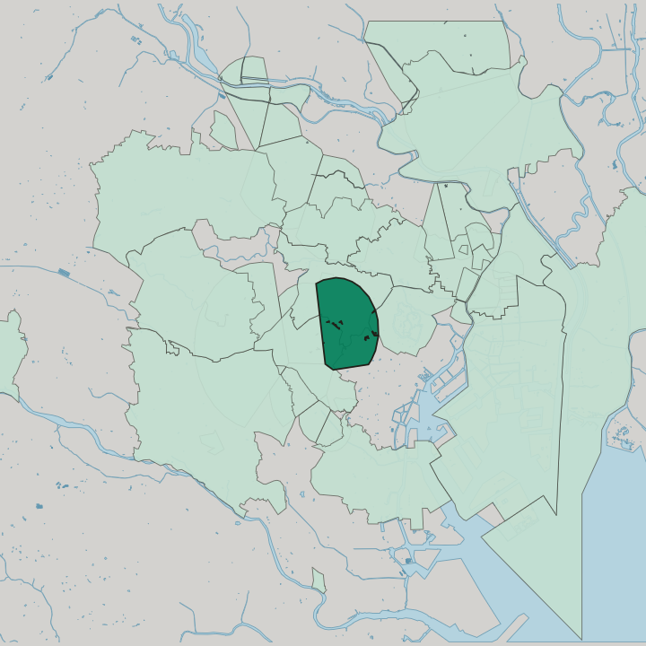 Map showing Sendagaya — In Tokyo