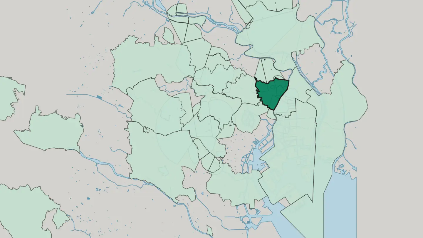 Map of Taitō-ku in Tokyo
