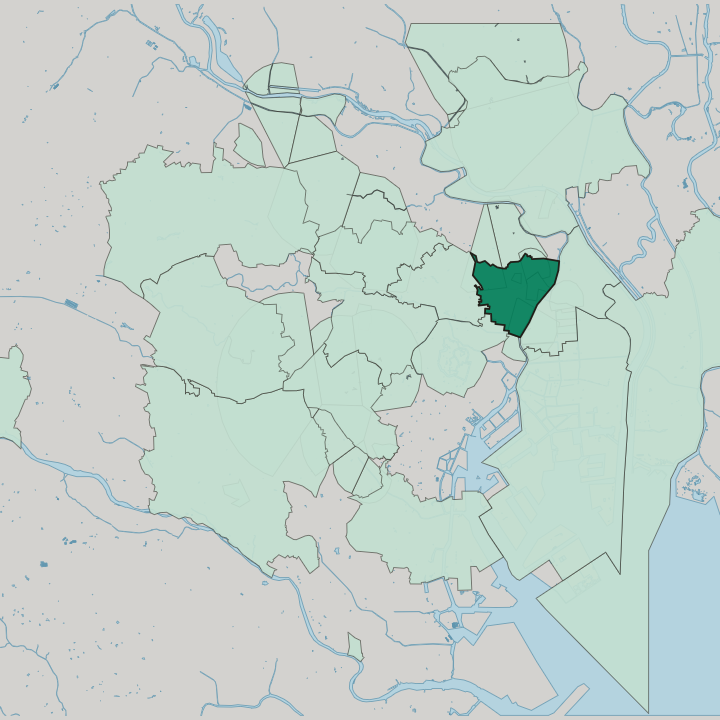 Map showing Taitō-ku — In Tokyo