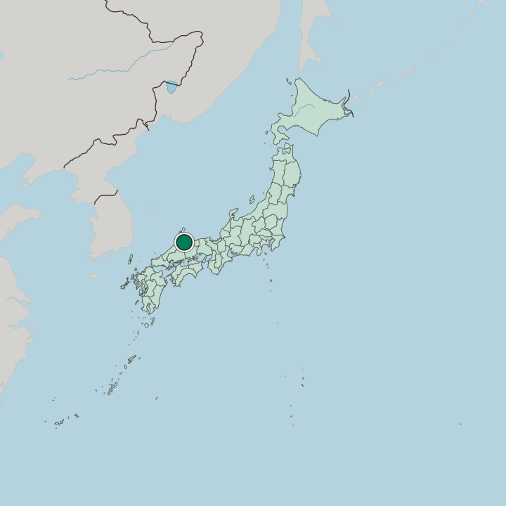 Map showing Yonago — In Japan