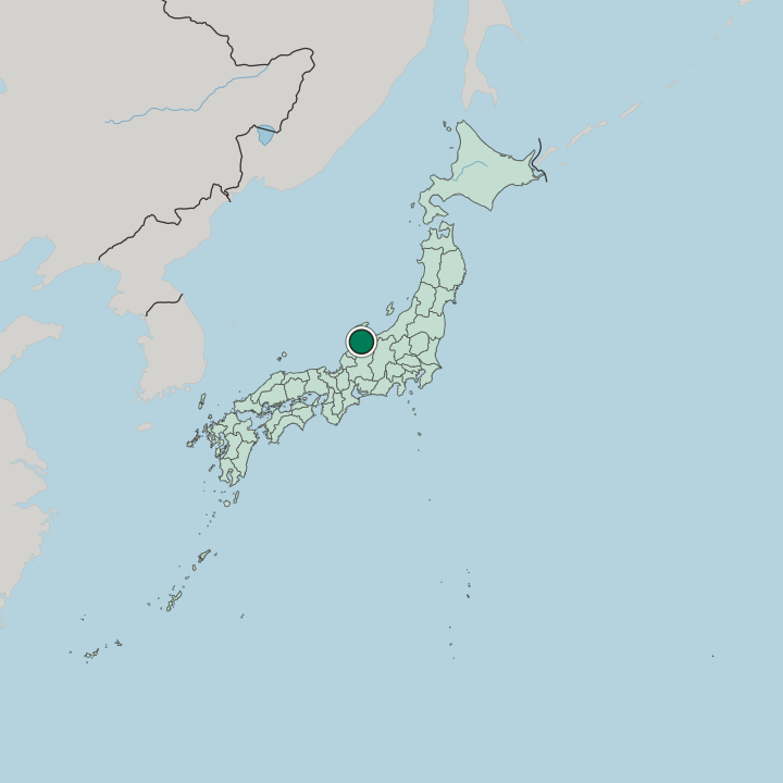 Map showing Takaoka — In Japan