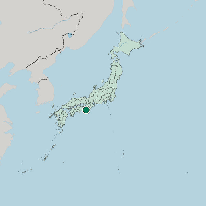 Map showing Tanabe — In Japan