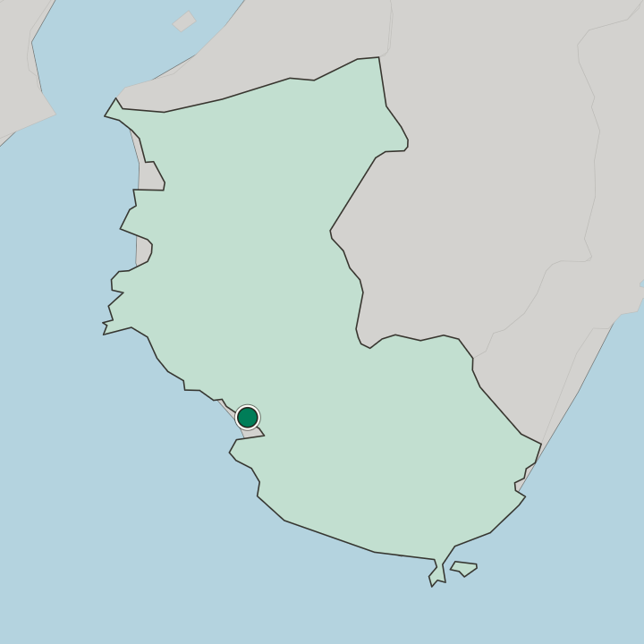 Map showing Tanabe — In Wakayama