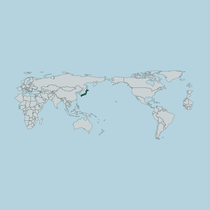 Map showing Japan — Worldwide