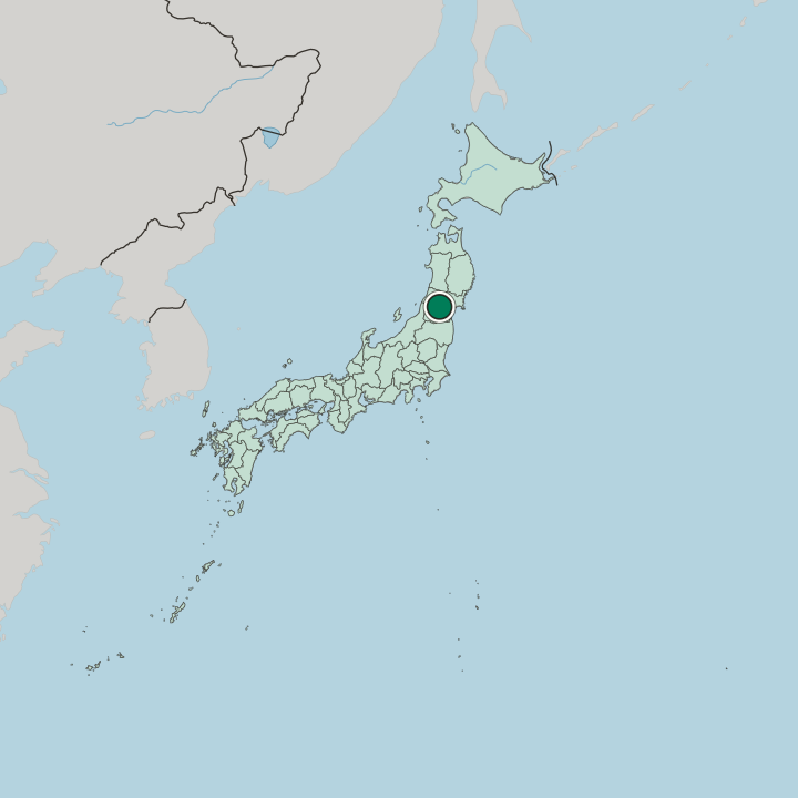 Map showing Tendō — In Japan