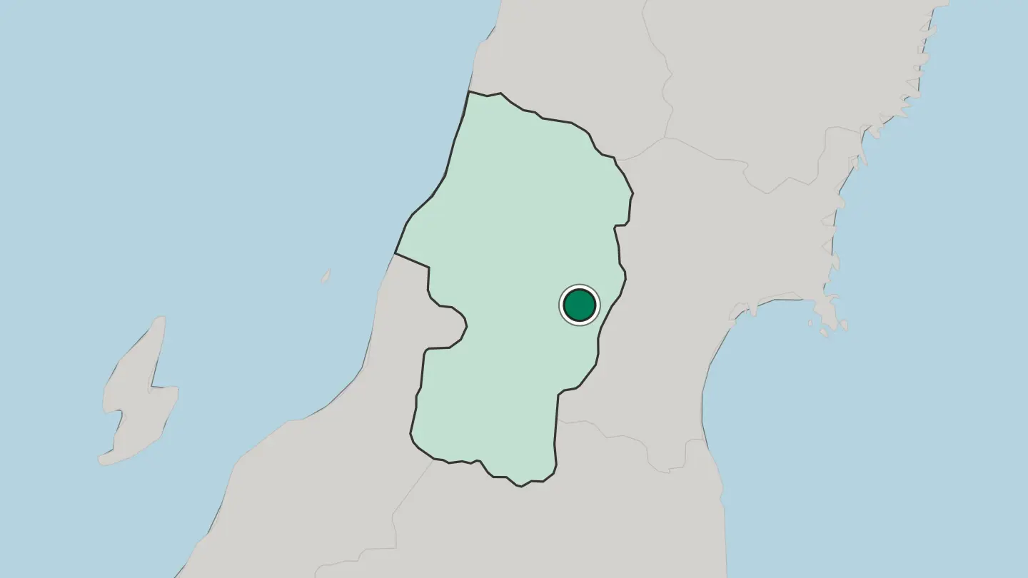 Map of Tendō in Japan