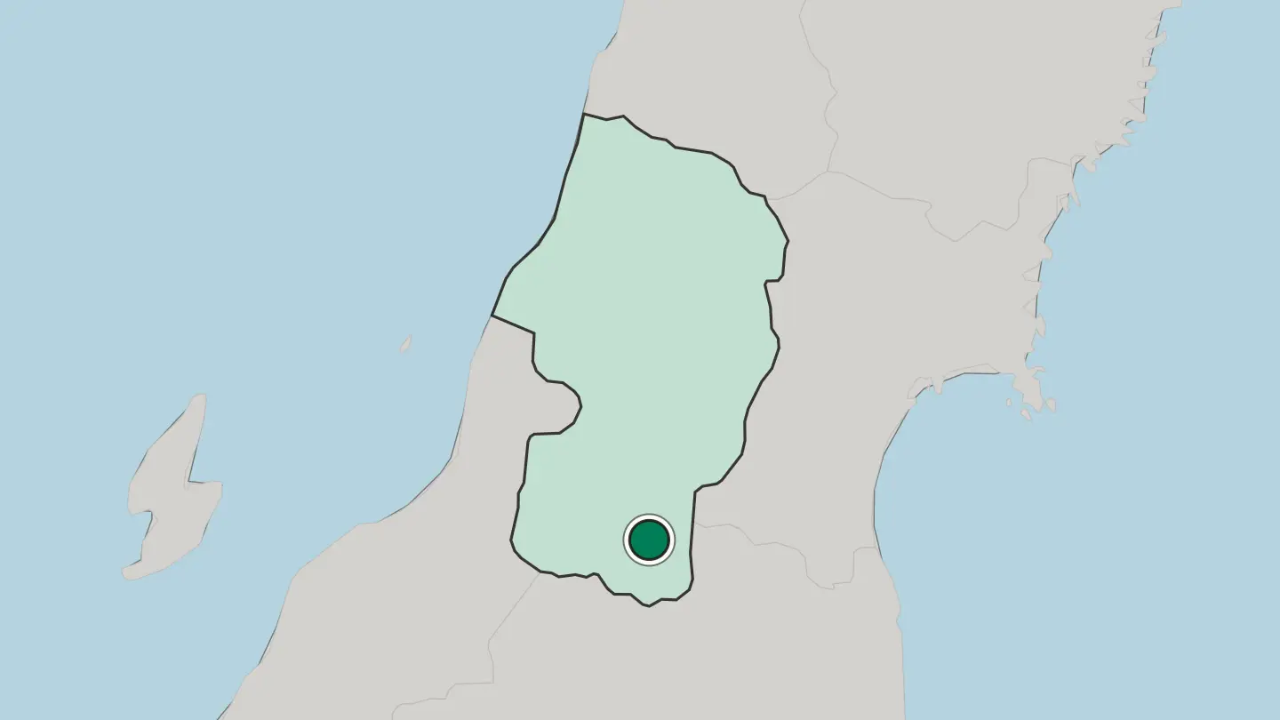 Map of Yonezawa in Japan