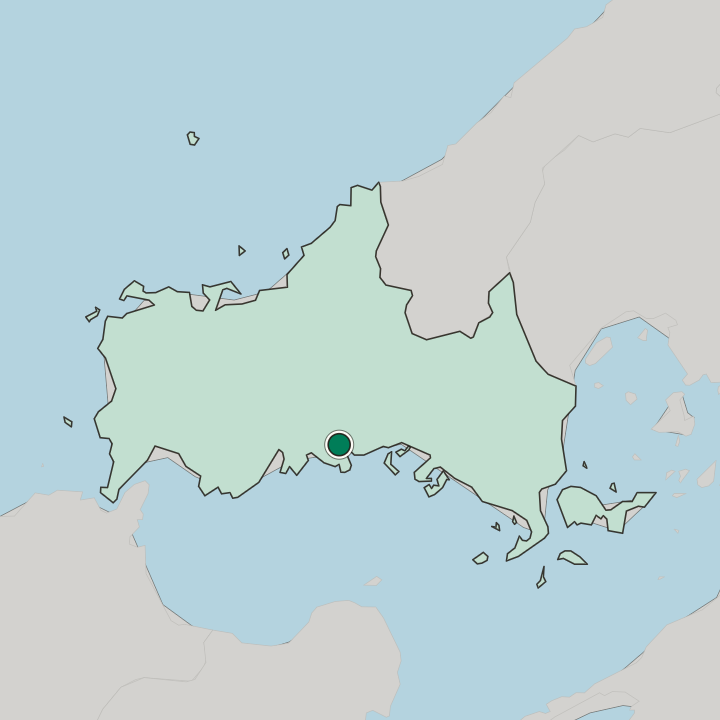 Map showing Hōfu — In Yamaguchi