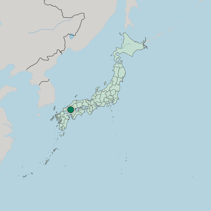Map showing Iwakuni — In Japan