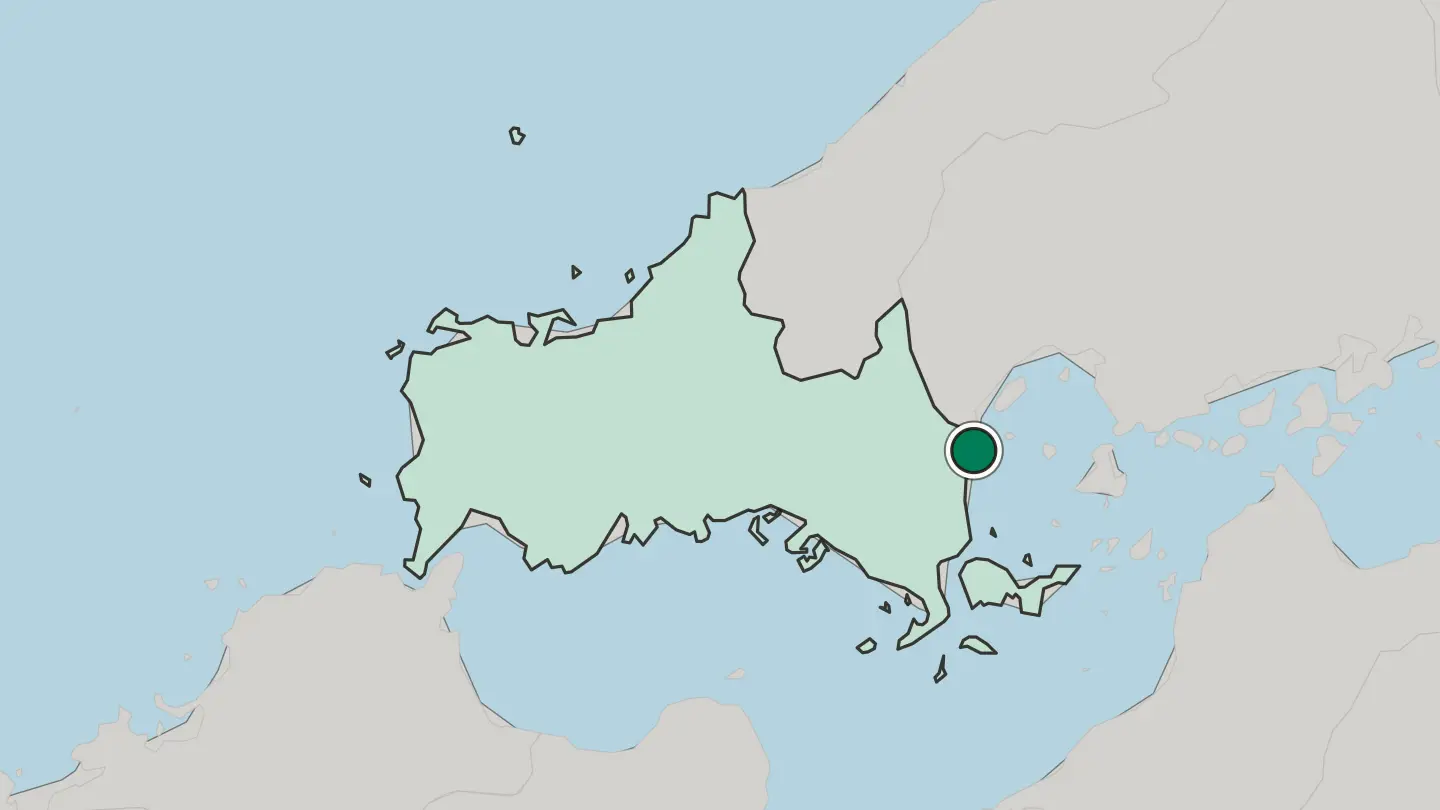 Map of Iwakuni in Japan