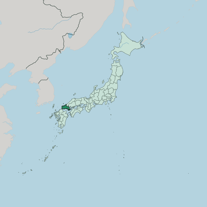 Map showing Yamaguchi — In Japan
