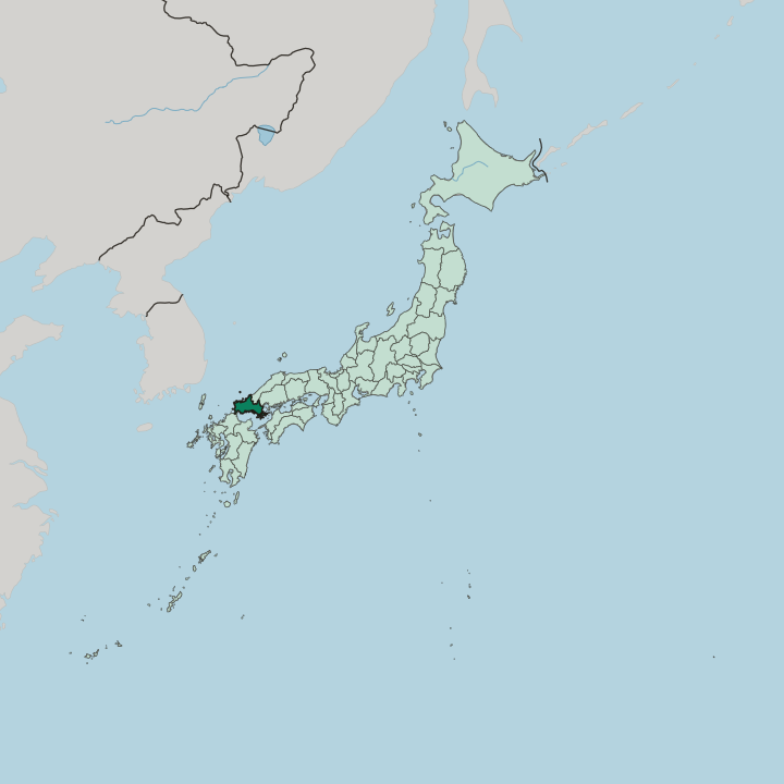 Map showing Yamaguchi — In Japan