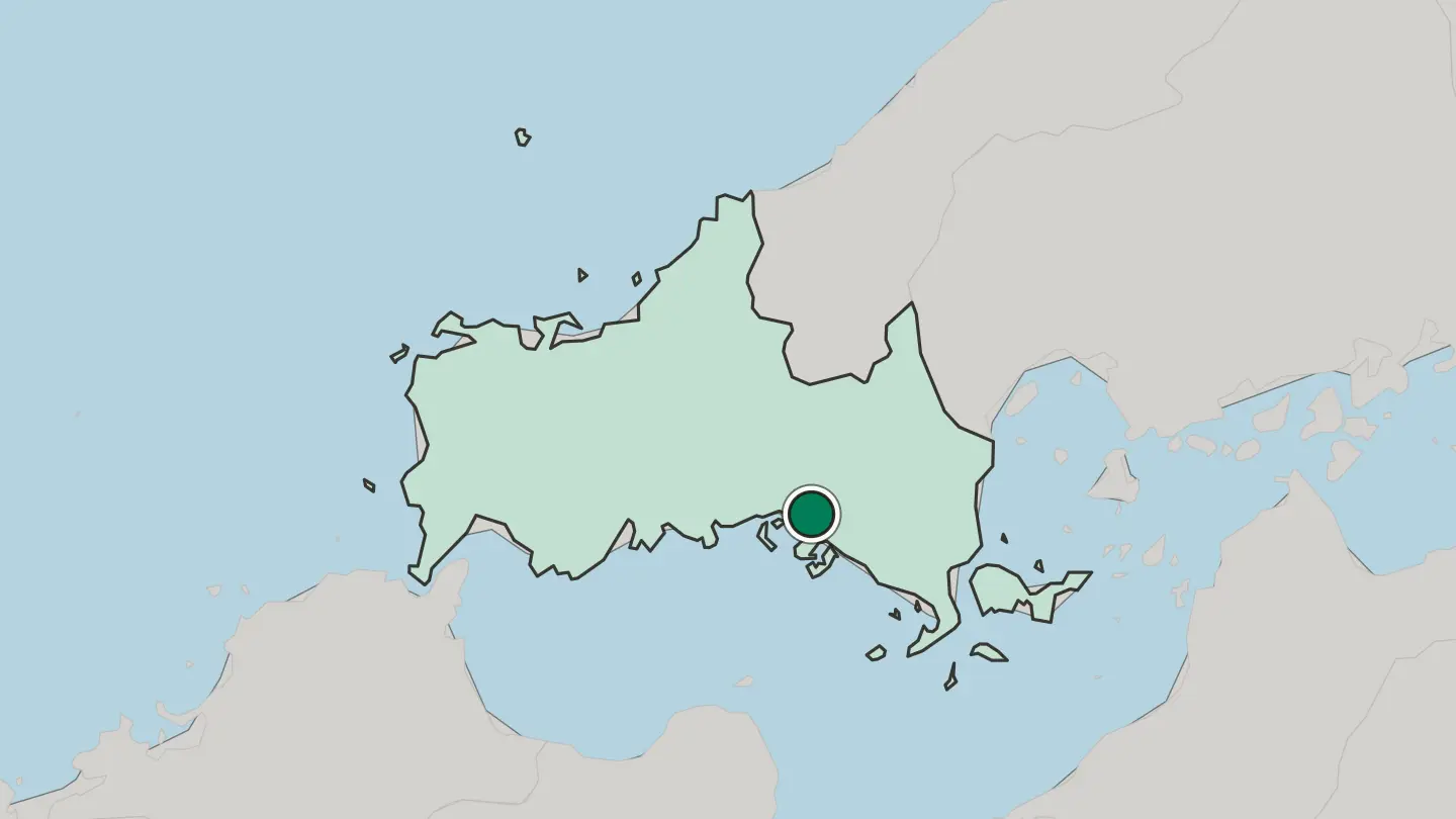 Map of Tokuyama in Japan