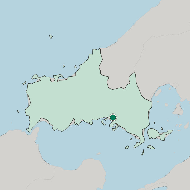 Map showing Tokuyama — In Yamaguchi