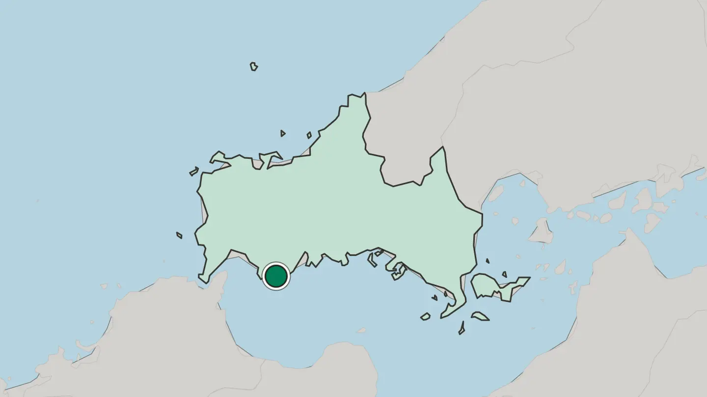 Map of Ube in Japan