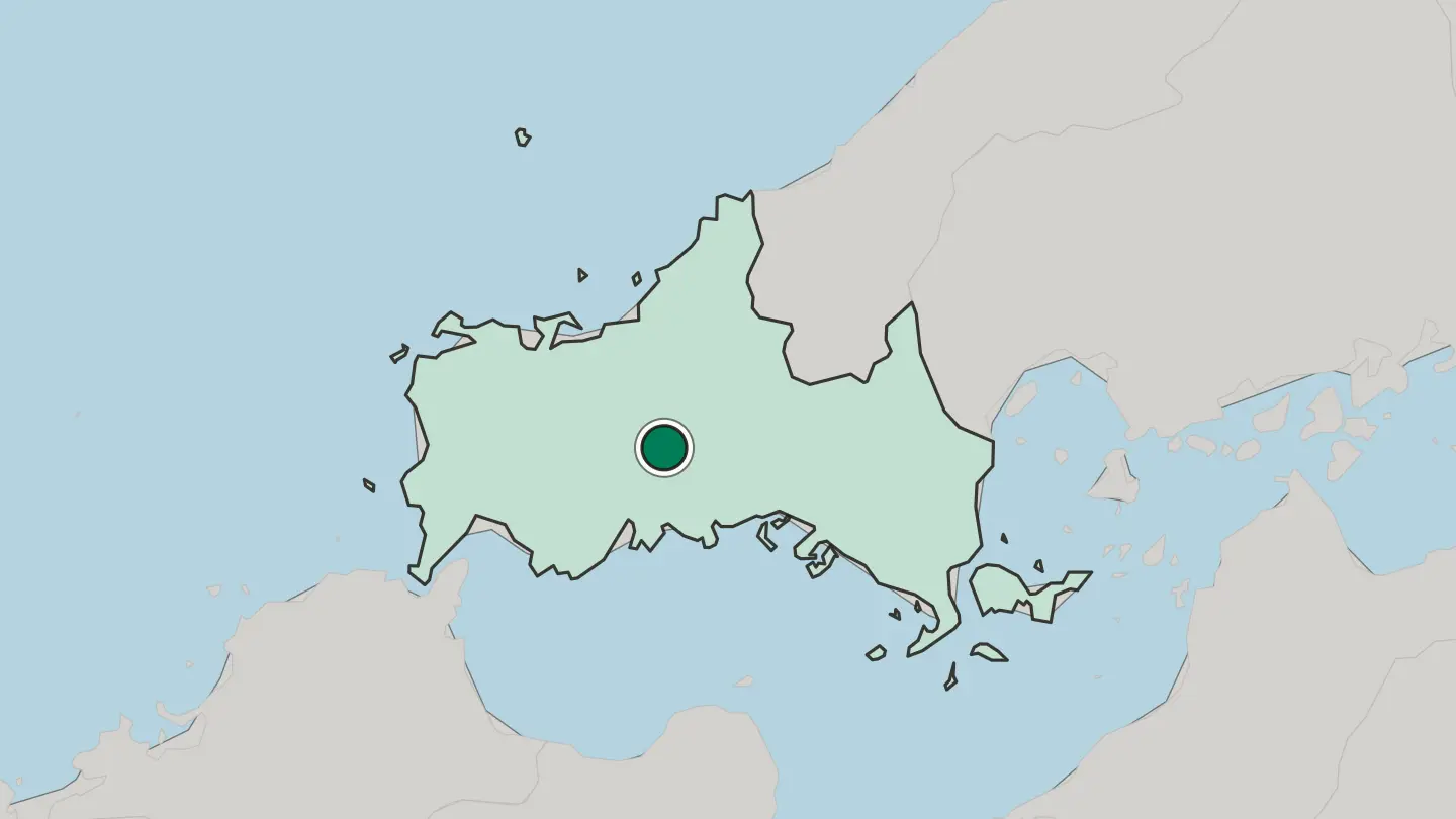Map of Yamaguchi in Japan