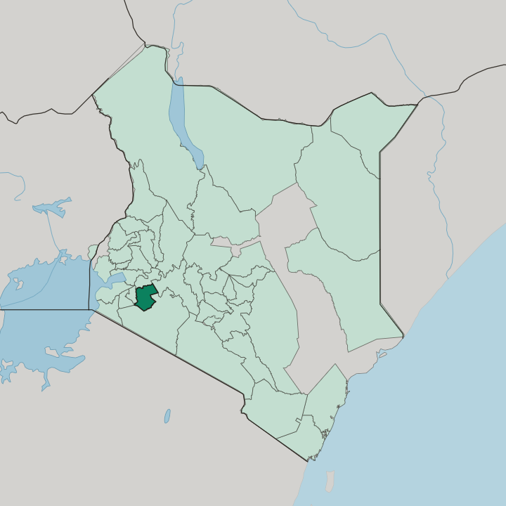 Map showing Bomet — In Kenya