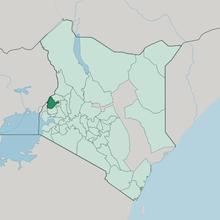 Map showing Bungoma — In Kenya