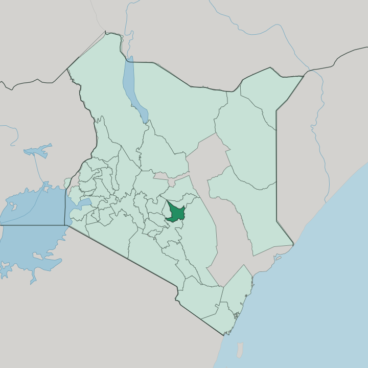 Map showing Embu — In Kenya