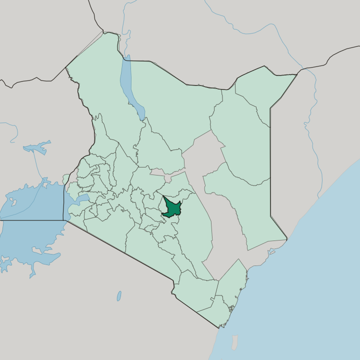 Map showing Embu — In Kenya