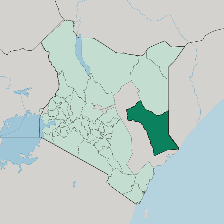 Map showing Garissa — In Kenya
