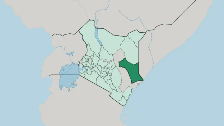 Map of Garissa in Kenya
