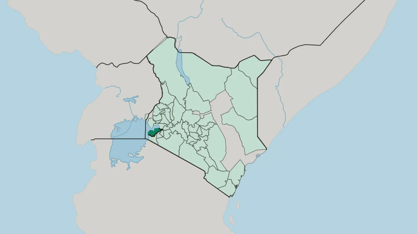 Map of Homa Bay in Kenya