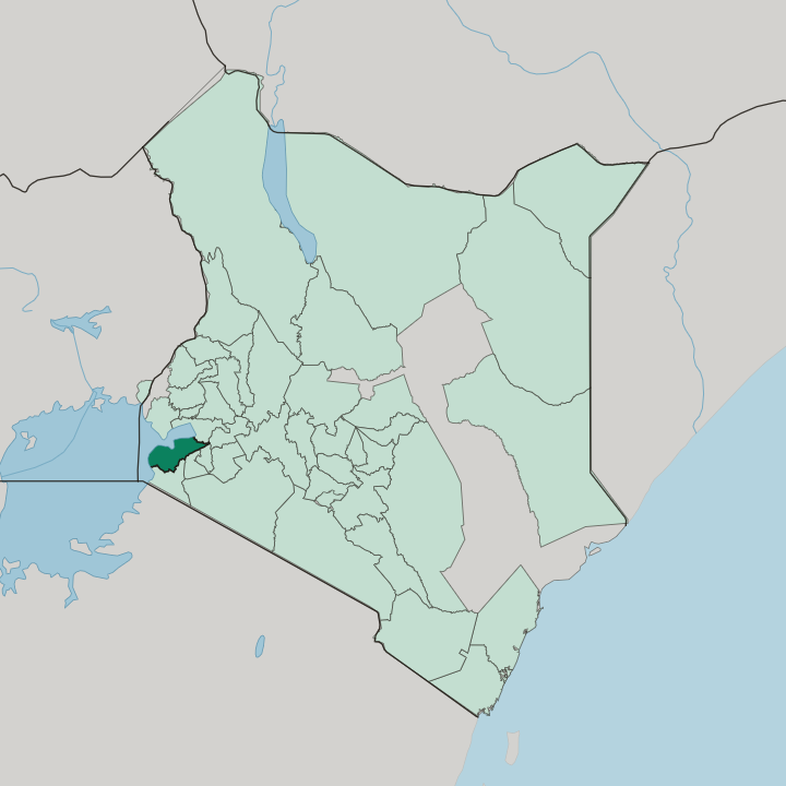 Map showing Homa Bay — In Kenya